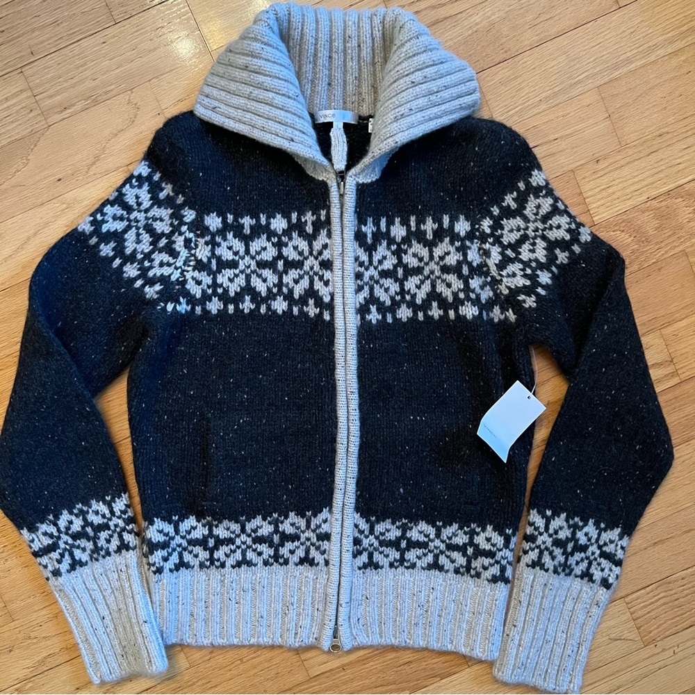 NEW Vince Women’s Cashmere Zip-Up Sweater - Large